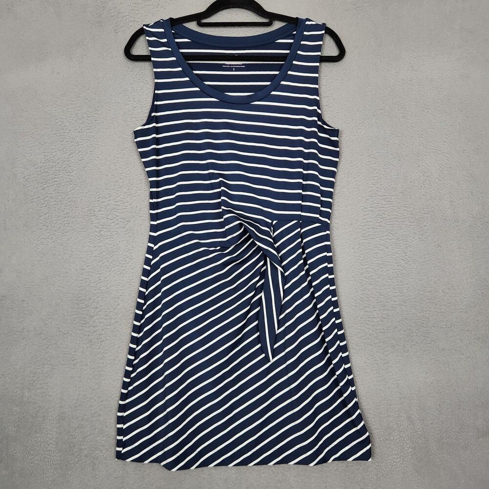 Vineyard Vines Performance Dress Womens Small Blue Stripe Tank Tie Waist Jersey